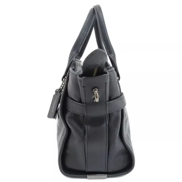 Coach Swagger Black Leather 27 2 Way Leather Handbag W/COA - Picture 3 of 15